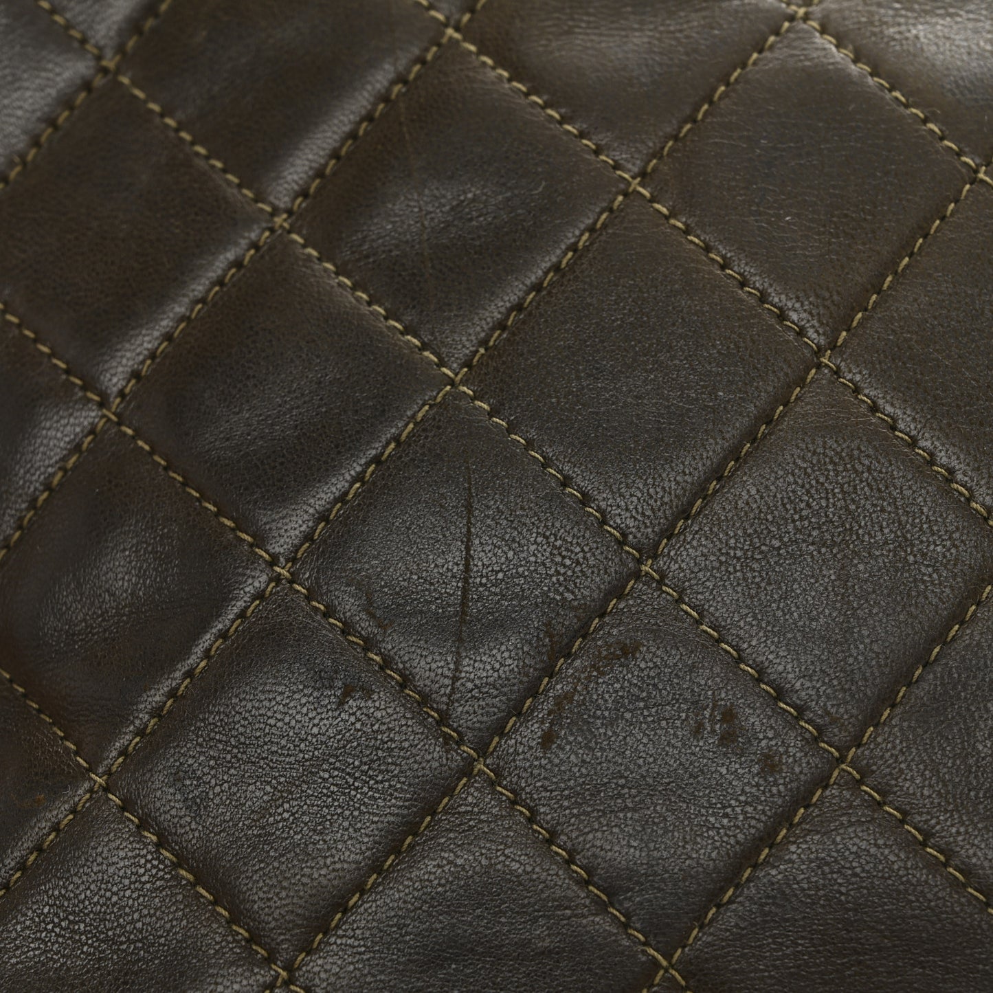 Lambskin Quilted Tassel Camera Case Brown