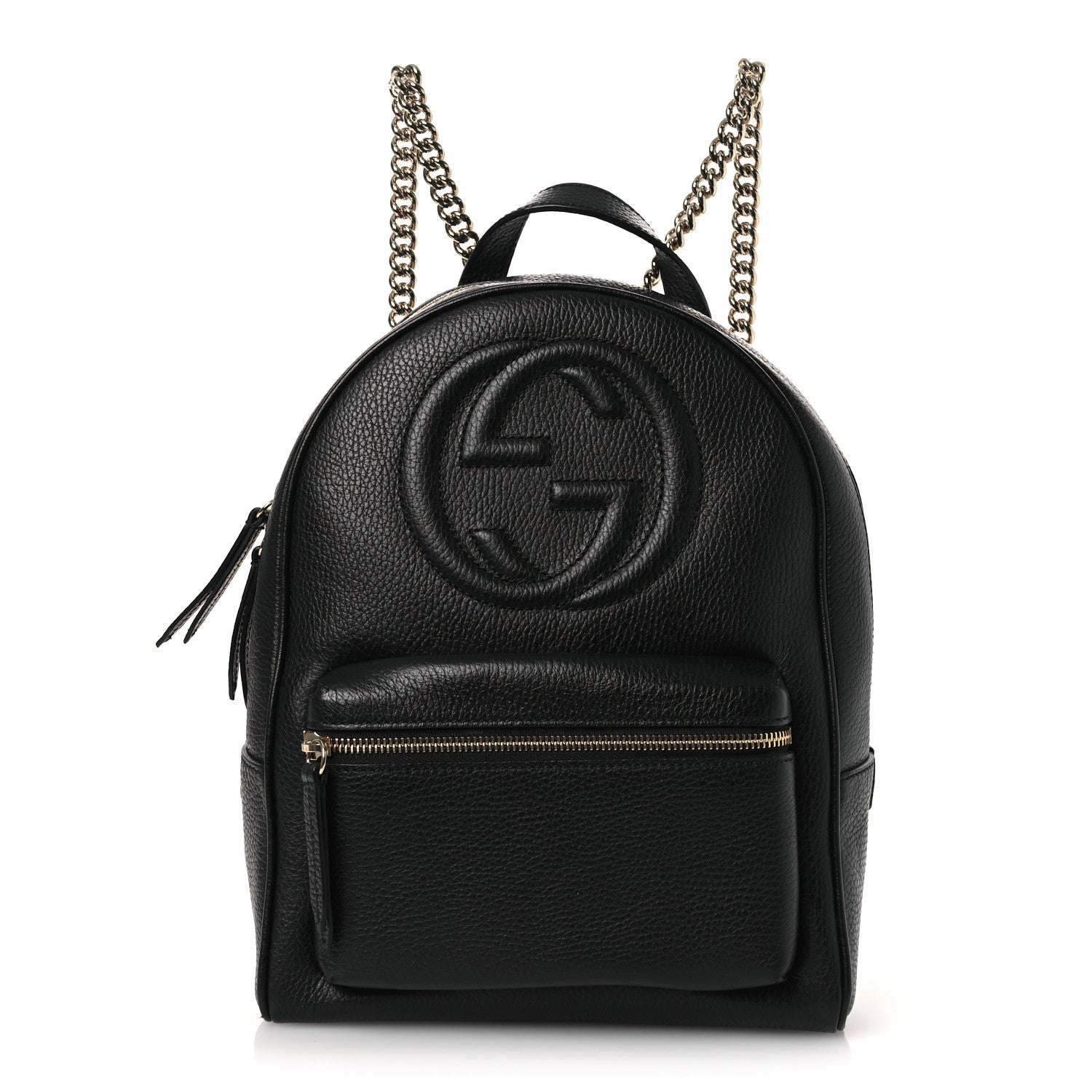 Gucci Pebbled Calfskin Soho Chain Backpack Black 1 of 9