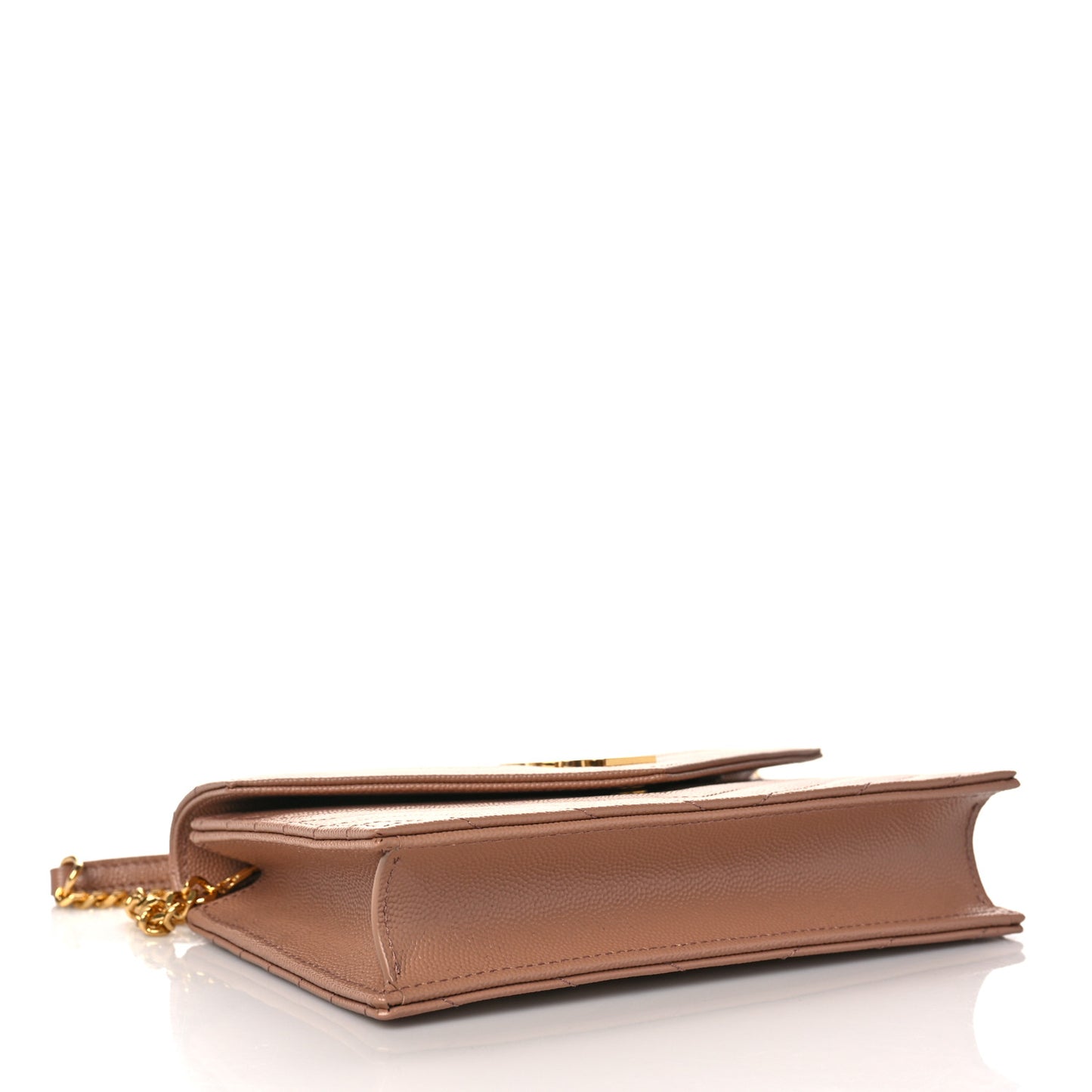 Grain De Poudre Matelasse Chevron Cassandre Envelope Chain Wallet Vintage Peach