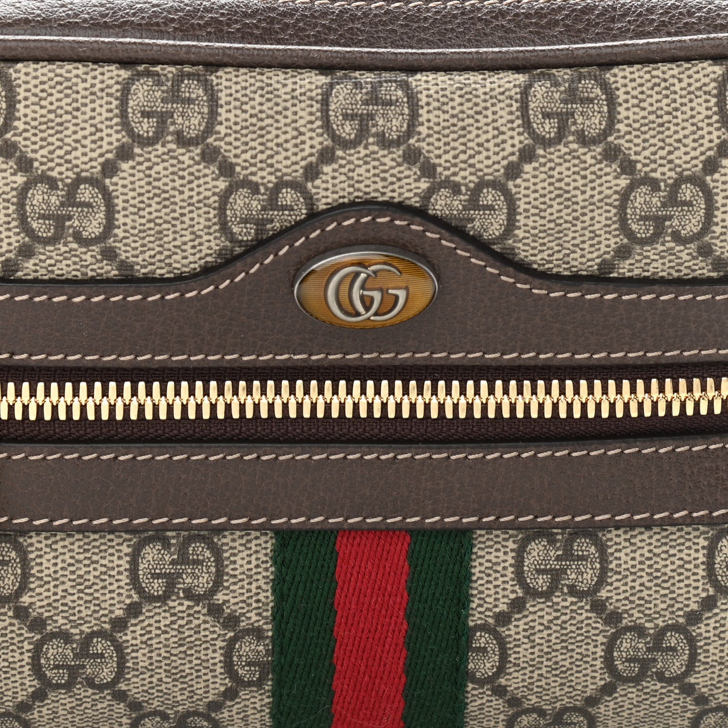 Gucci GG Supreme Monogram Web Small Ophidia Belt Bag 85 34 Dark Brown 8 of 10