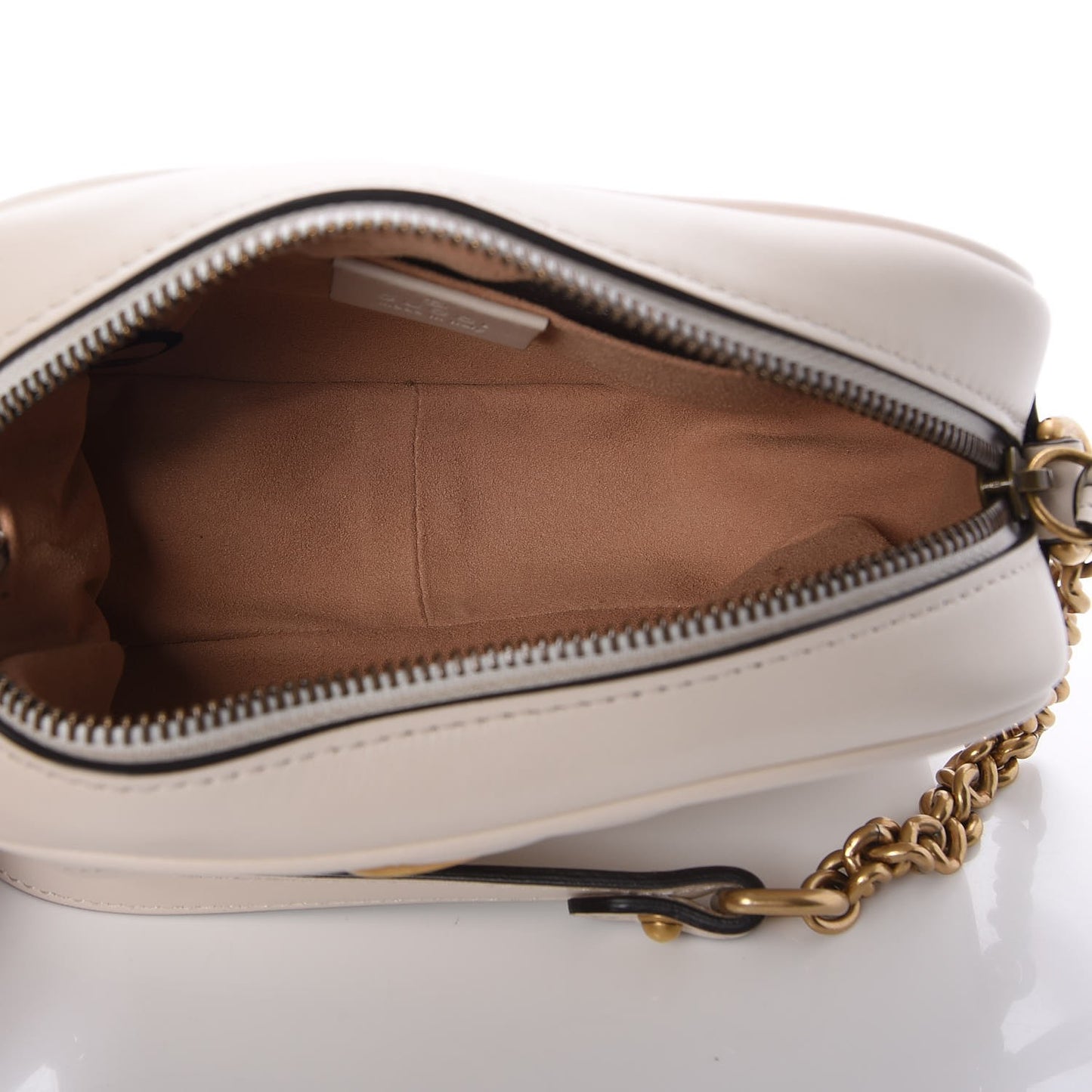 Calfskin Matelasse Mini GG Marmont Chain Shoulder Bag White
