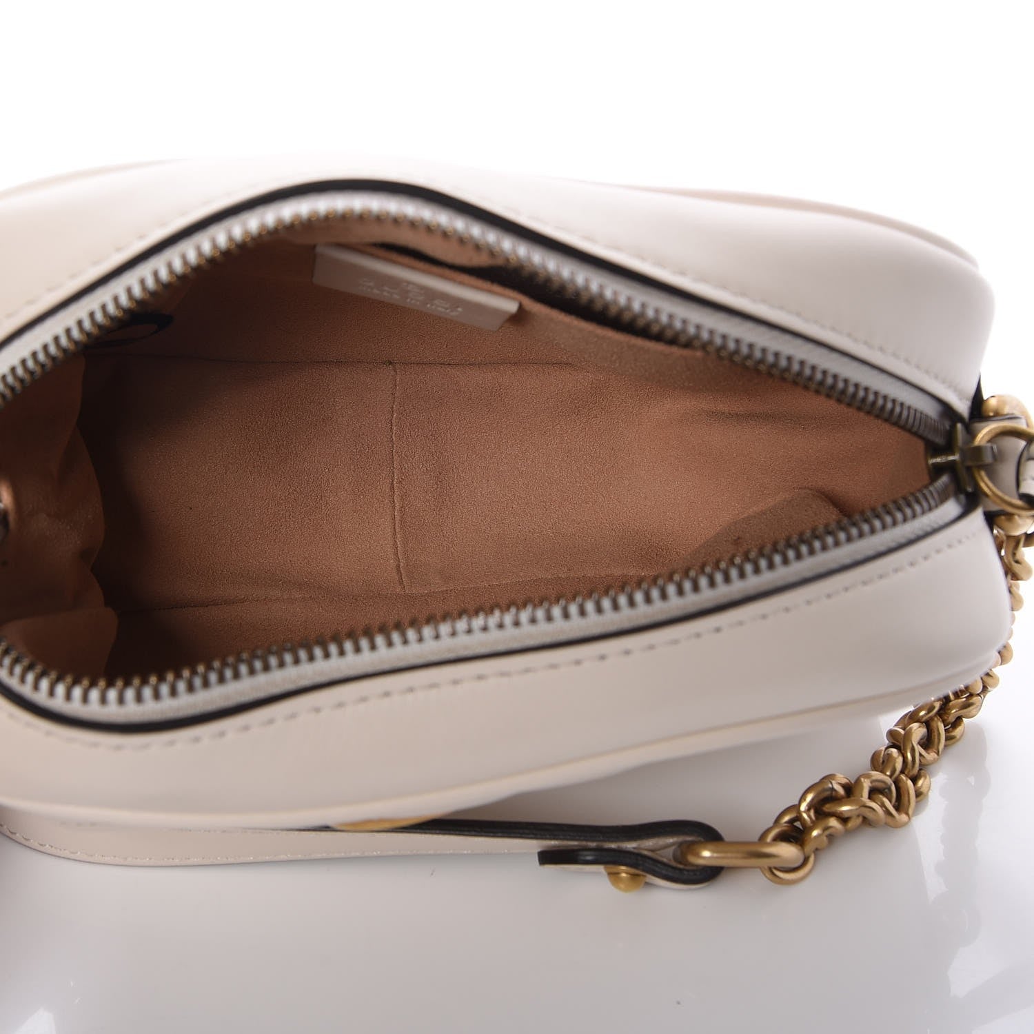 Gucci Calfskin Matelasse Mini GG Marmont Chain Shoulder Bag White 6 of 9