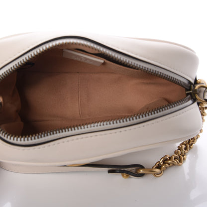 Gucci Calfskin Matelasse Mini GG Marmont Chain Shoulder Bag White 6 of 9