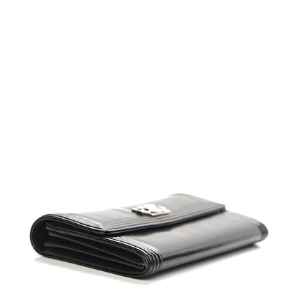 Chanel Glazed Calfskin Boy Flap Wallet Black 3 of 8