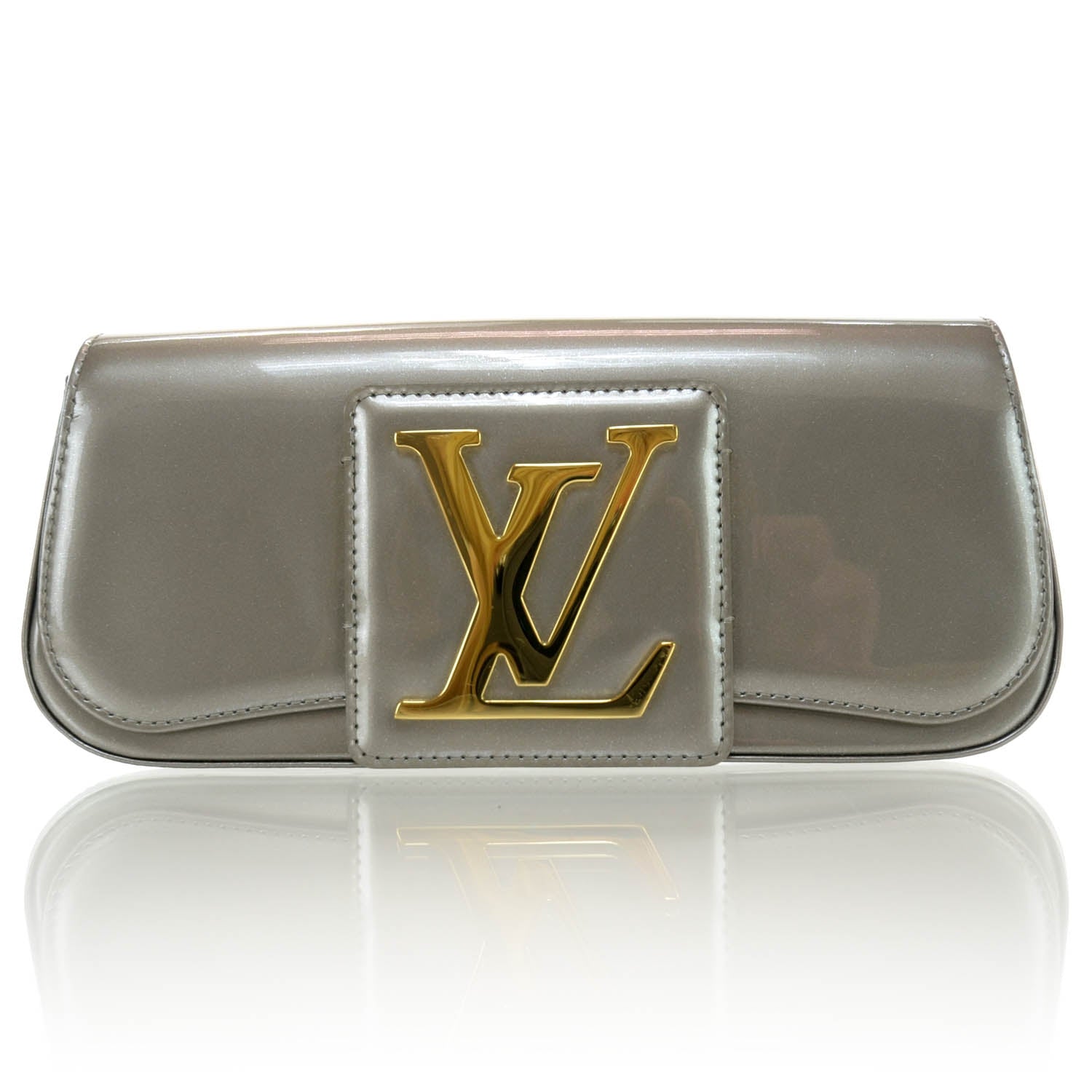 Louis Vuitton Patent Sobe Clutch Gris 1 of 15