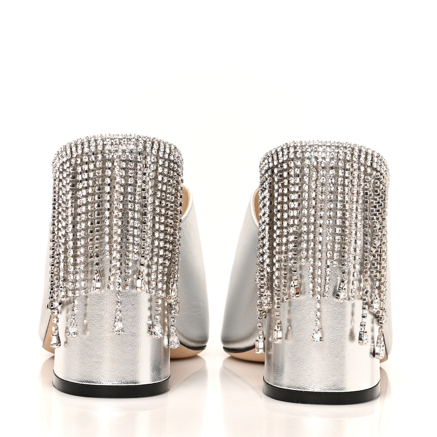 Jimmy Choo Metallic Nappa Baia 100 Mules 39.5 Silver 5 of 8
