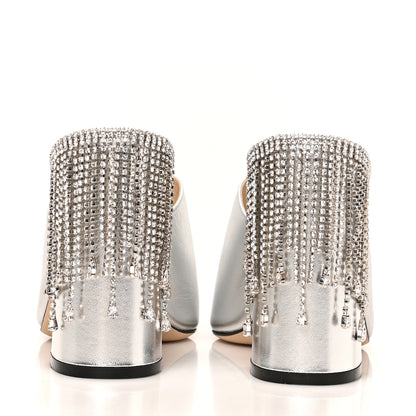 Jimmy Choo Metallic Nappa Baia 100 Mules 39.5 Silver 5 of 8