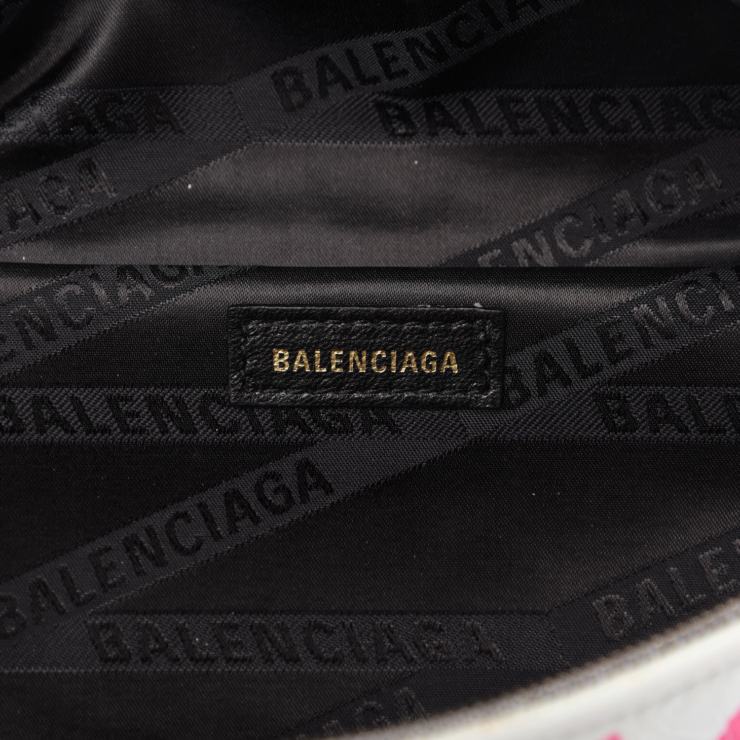 Balenciaga Agneau Arena Graffiti All Over XXS Souvenir Belt Bag White Multicolor 8 of 11