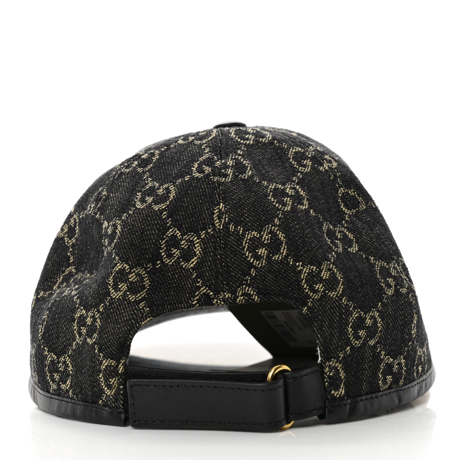 Gucci Denim Calfskin GG Monogram Oscar Baseball Hat M Black Ivory 4 of 8