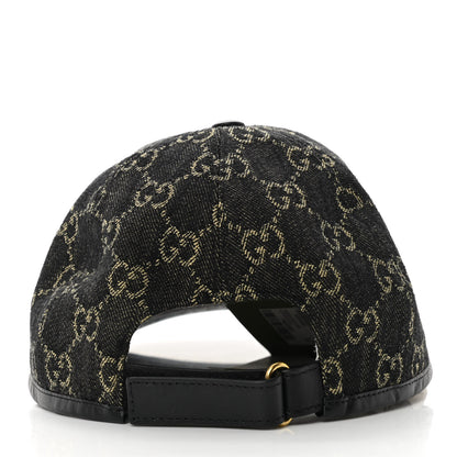 Gucci Denim Calfskin GG Monogram Oscar Baseball Hat M Black Ivory 4 of 8
