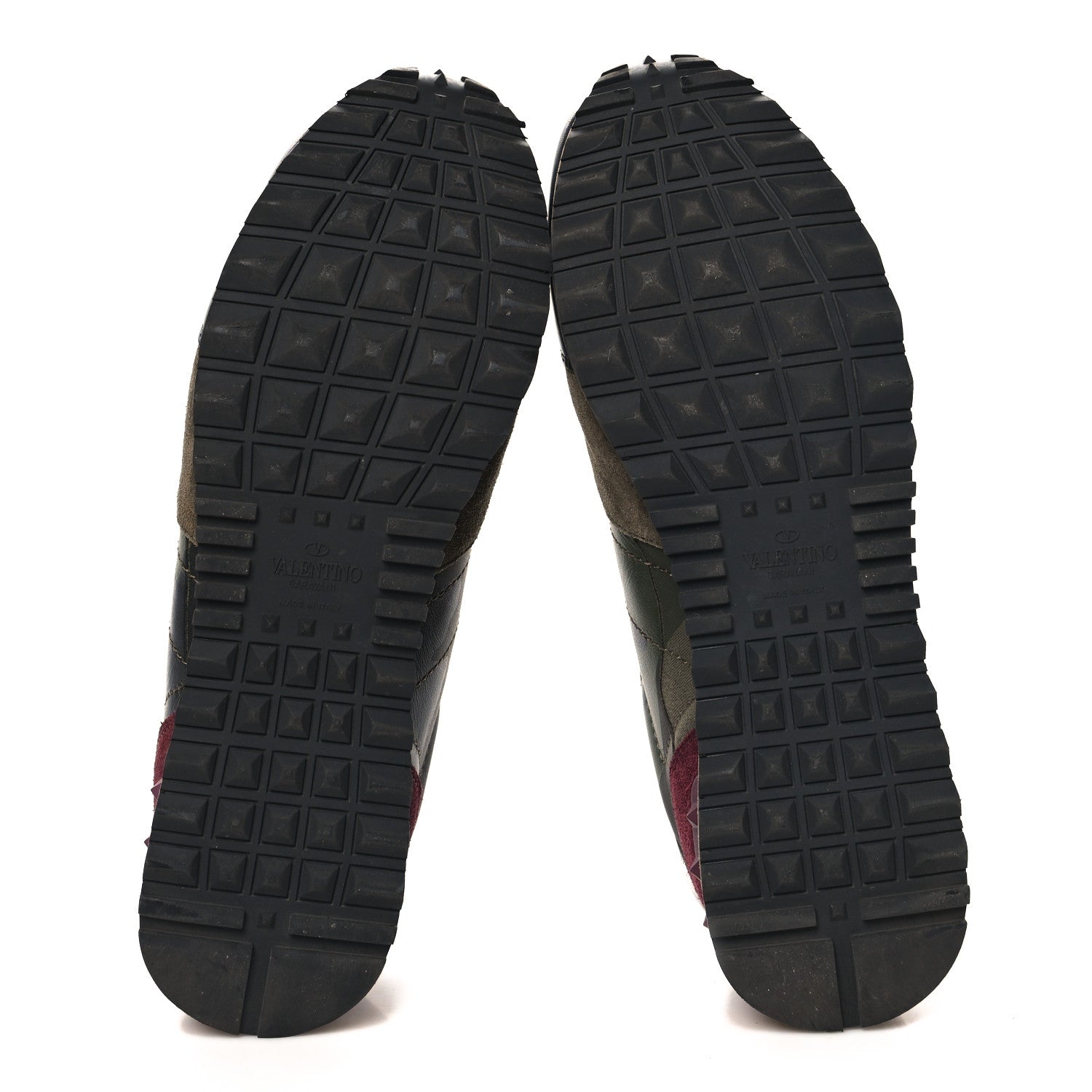 Valentino Garavani Nappa Suede Camouflage Womens Rockrunner Sneakers 40 Kaki Platine 6 of 9