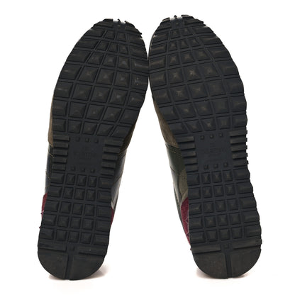 Valentino Garavani Nappa Suede Camouflage Womens Rockrunner Sneakers 40 Kaki Platine 6 of 9