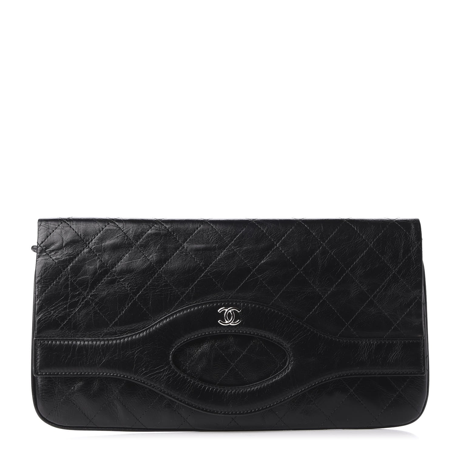 Chanel Shiny Crumpled Calfskin Small 31 Pouch Black 1 of 10