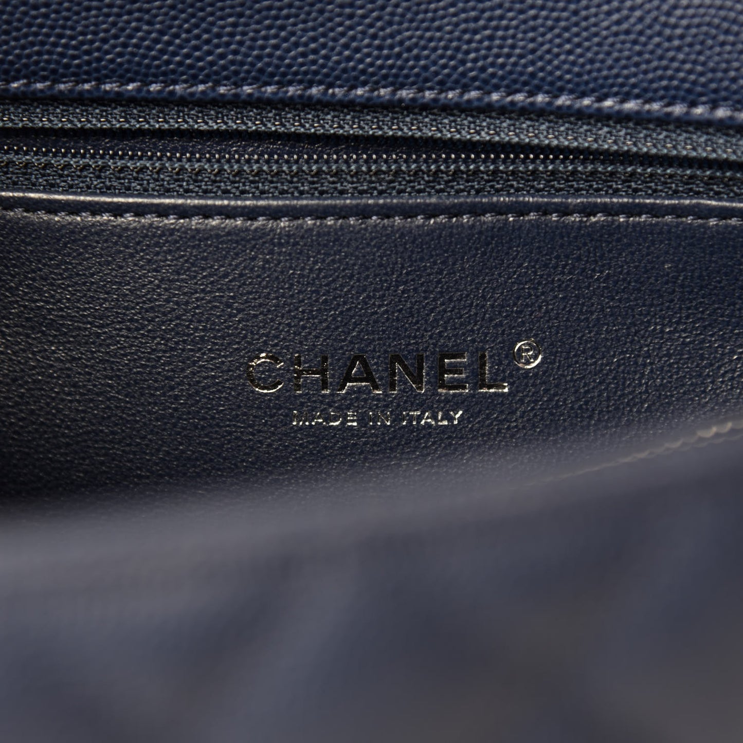 Caviar Lizard Quilted Medium Coco Handle Flap Navy