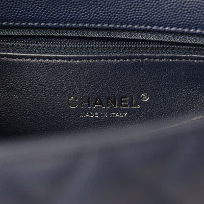 Chanel Caviar Lizard Quilted Medium Coco Handle Flap Navy 10 of 12