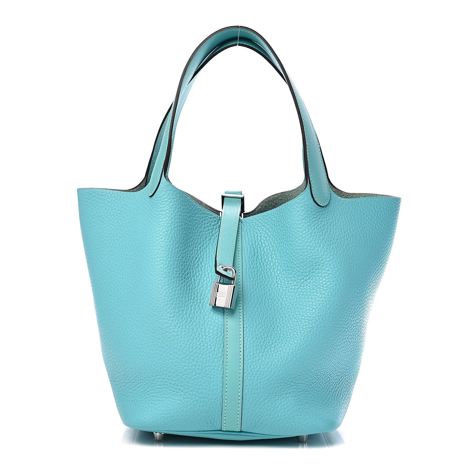 Hermes Taurillon Clemence Swift Picotin Lock 22 MM Bleu Atoll 1 of 10