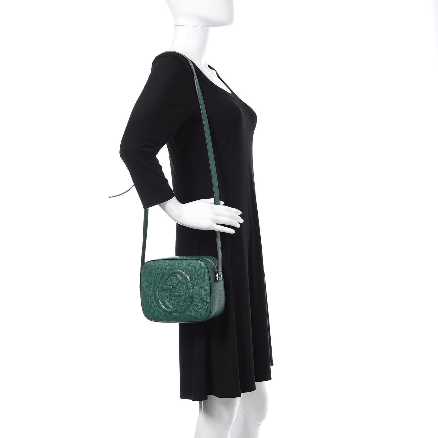 Pebbled Calfskin Small Soho Disco Bag Emerald Green