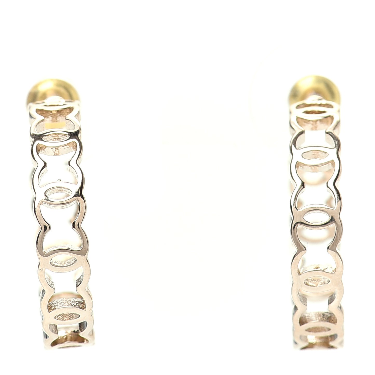 Metal CC Hoop Earrings Gold