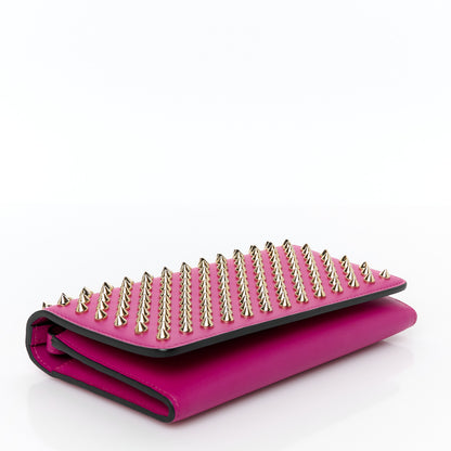 Christian Louboutin Calfskin Macaron Spiked Flap Wallet Indian Rose 4 of 11