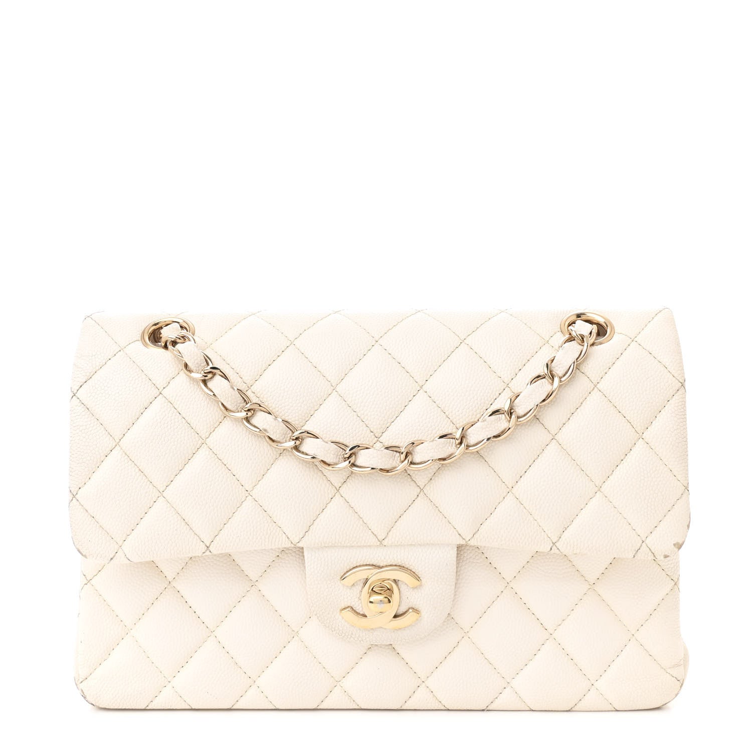 Chanel Caviar Quilted Small Double Flap White 1 of 15