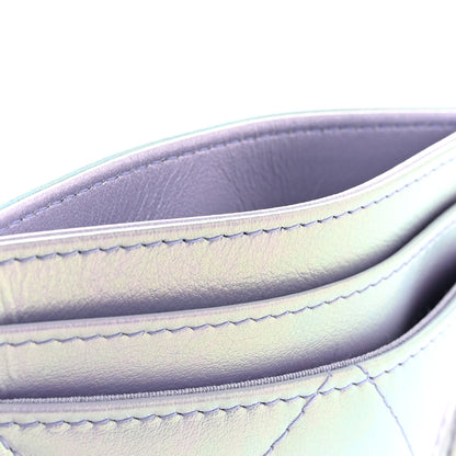 Chanel Iridescent Calfskin Quilted Chanel 19 Card Holder Light Purple 9 of 9