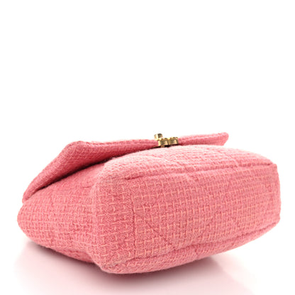 Chanel Metallic Tweed Quilted Large Chanel 19 Flap Pink 4 of 11