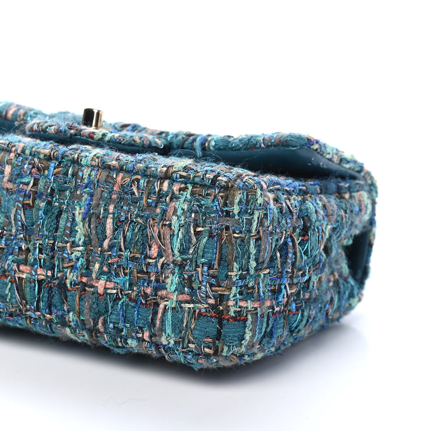 Tweed Quilted Egyptian Mini Rectangular Flap Turquoise