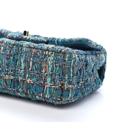 Chanel Tweed Quilted Egyptian Mini Rectangular Flap Turquoise 9 of 9