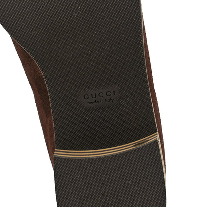 Gucci Velvet GG Monogram Thompson Derby Loafers 40.5 Vintage Cocoa Brown 6 of 10