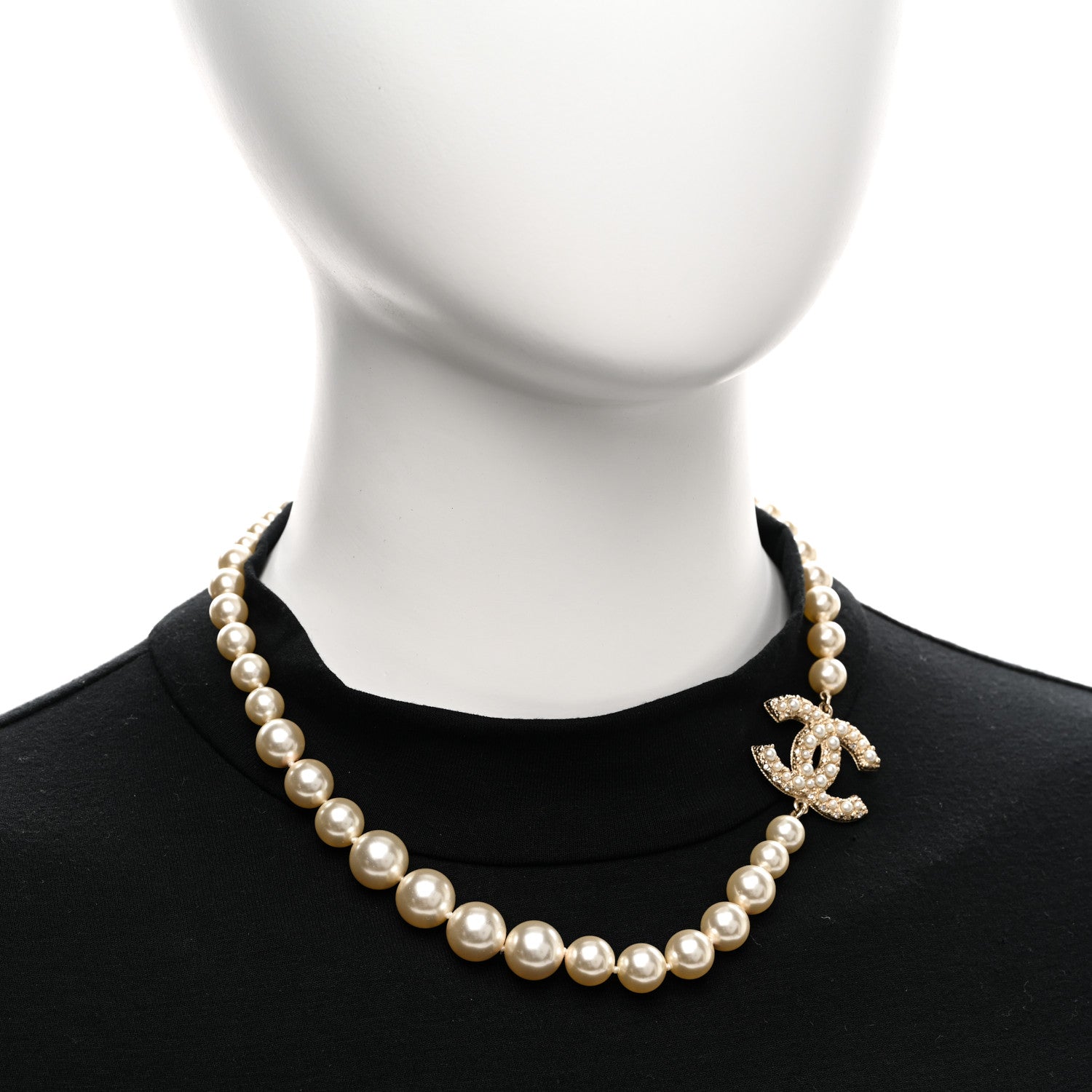 Chanel Pearl CC 100th Anniversary Necklace Light Gold 2 of 5