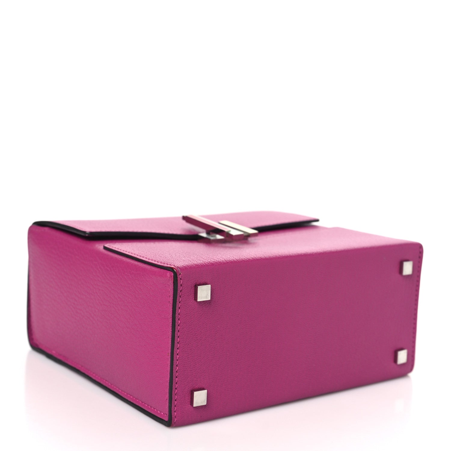 Hermes Chevre Mysore Enamel Cinhetic Boxy Top Handle Bag Rose Pourpre 4 of 10