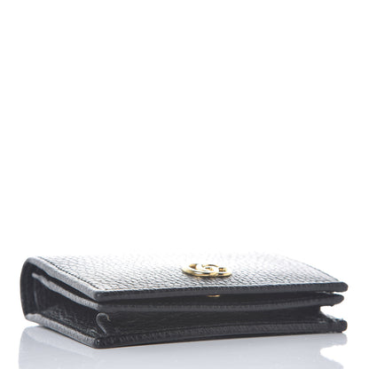 Gucci Pebbled Calfskin GG Marmont Card Case Black 4 of 8