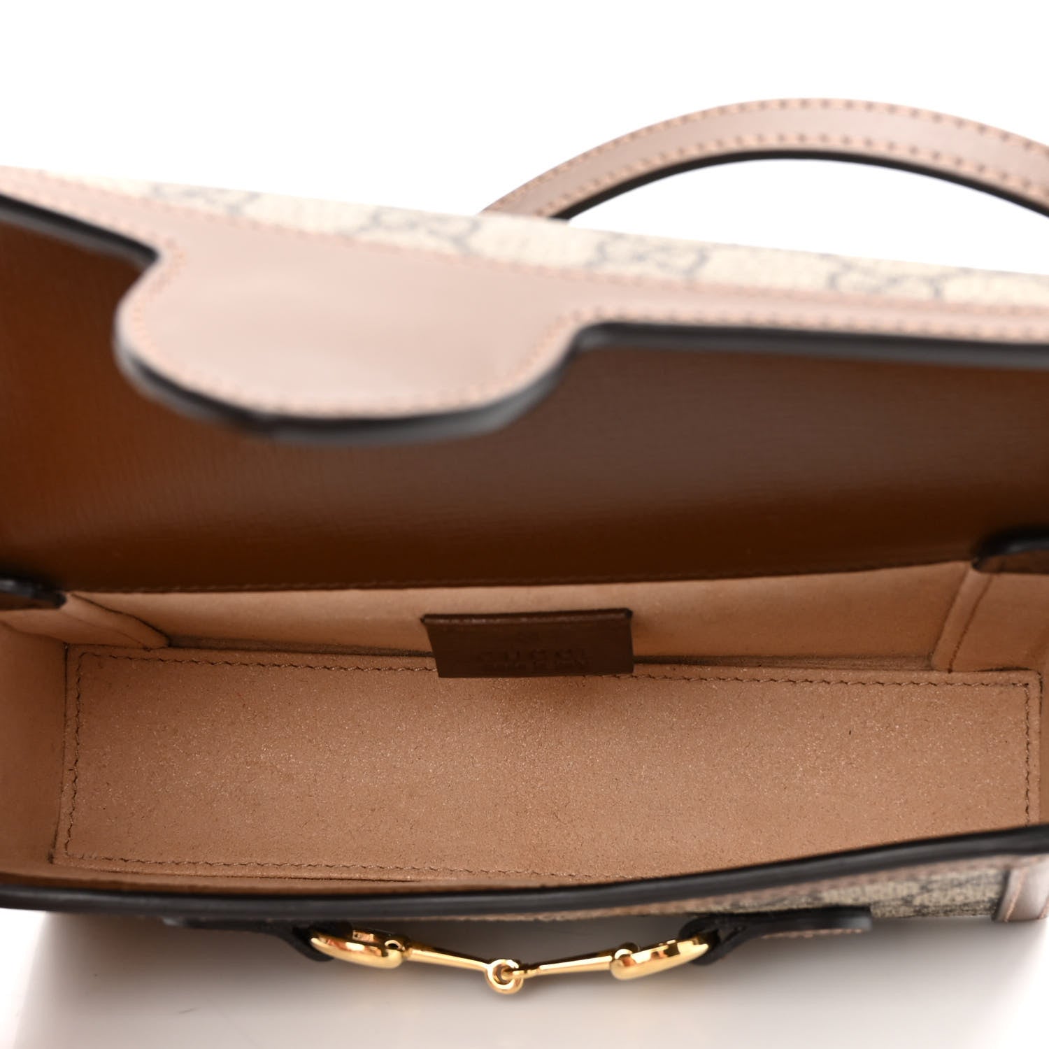 Gucci GG Supreme Monogram Mini Horsebit 1955 Shoulder Bag Beige Brown Sugar 5 of 10