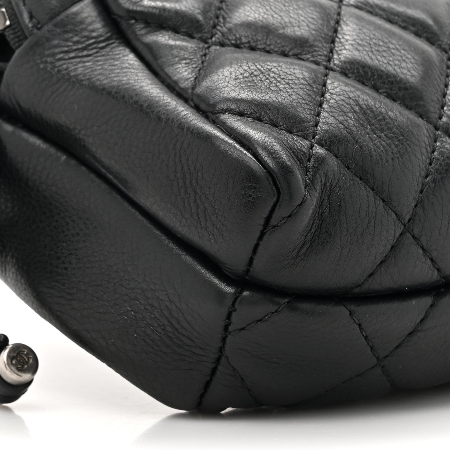 Calfskin Quilted Waist Bag Black