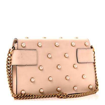 Gucci Nappa Pearl Studded Mini Queen Margaret Broadway Shoulder Bag Mystic White 3 of 10