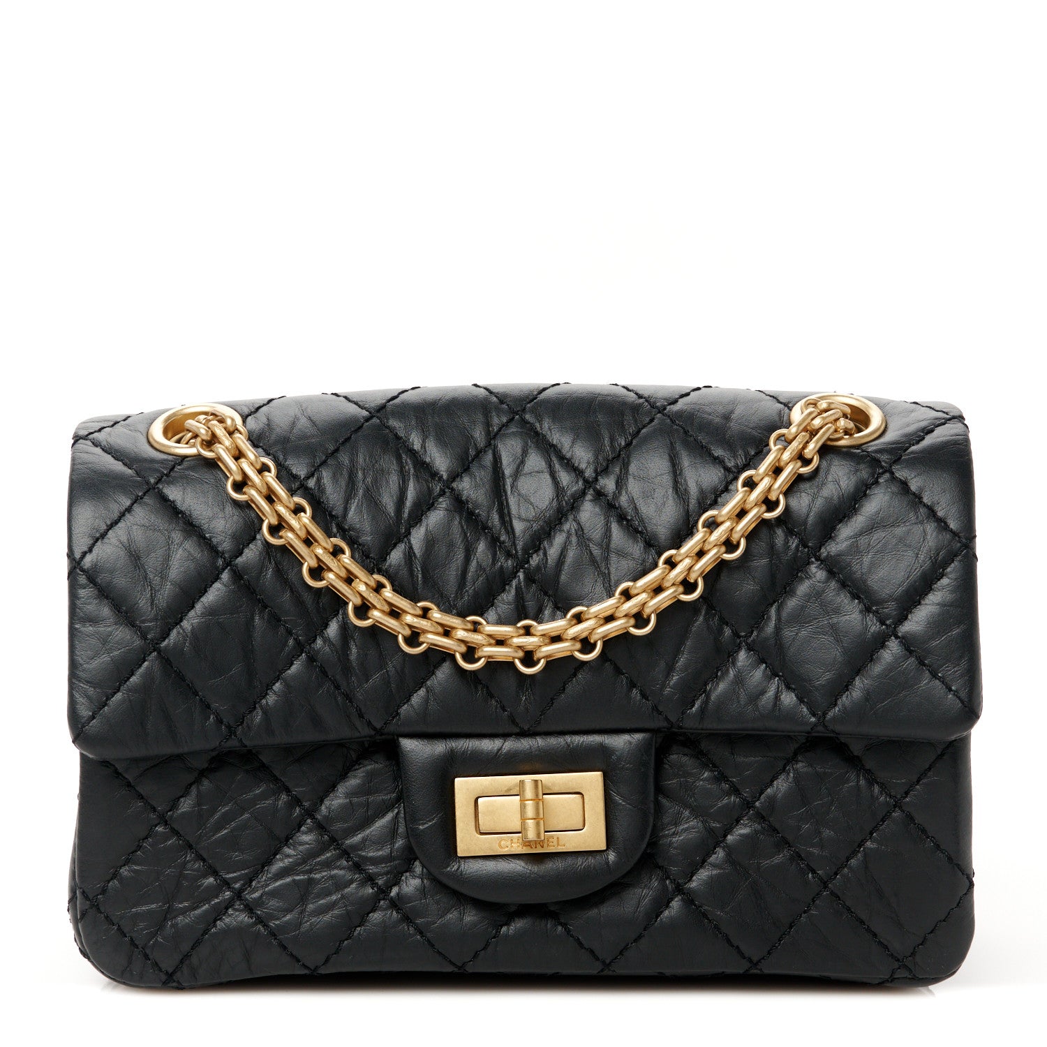 Chanel Aged Calfskin Quilted 2.55 Reissue Mini Flap Black 1 of 11