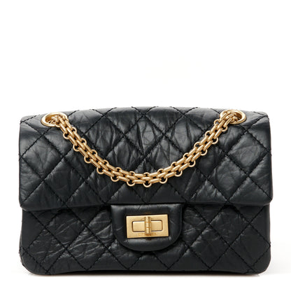 Chanel Aged Calfskin Quilted 2.55 Reissue Mini Flap Black 1 of 11
