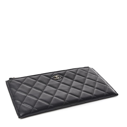 Chanel Lambskin Quilted Zip Pouch Black 4 of 9