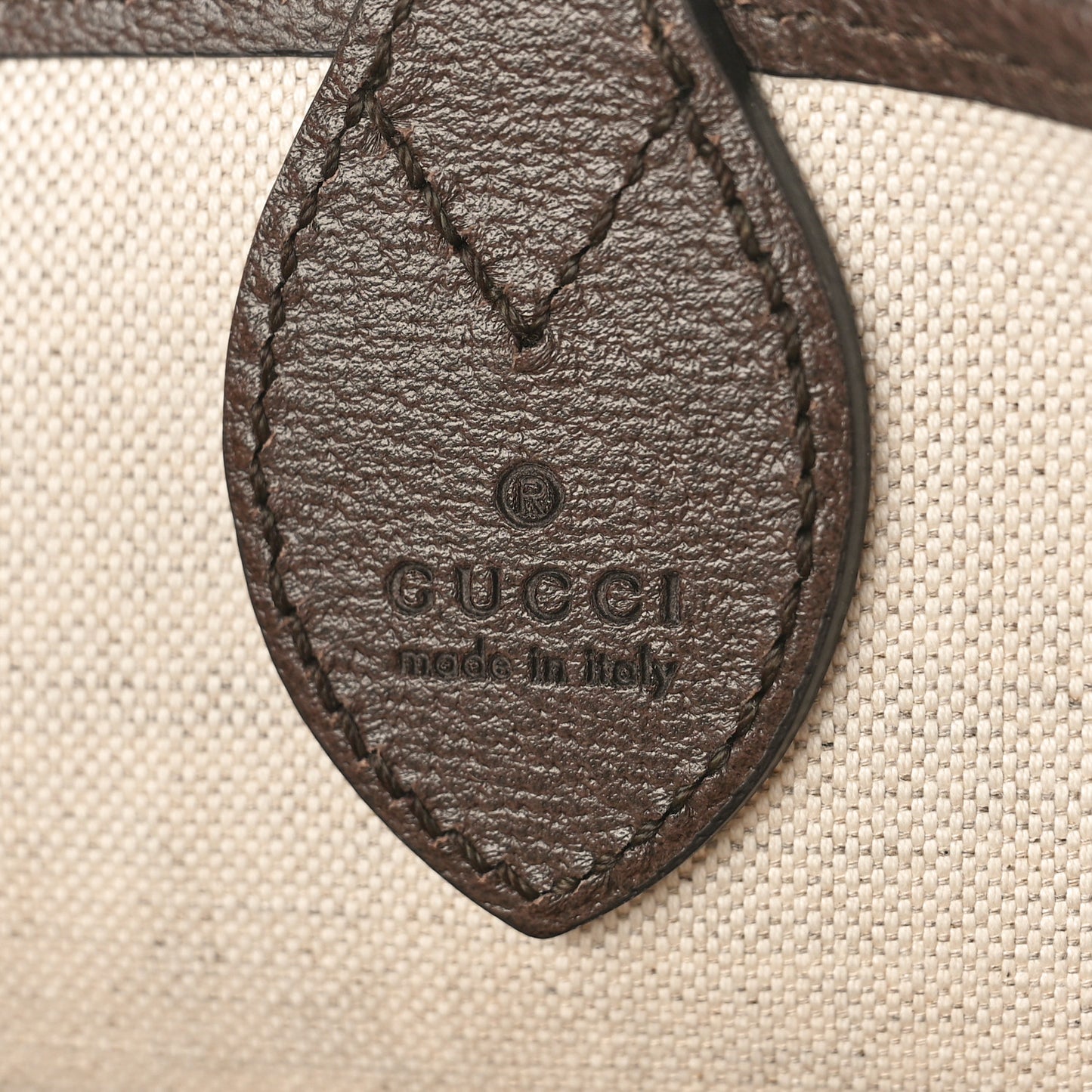 GG Supreme Monogram Textured Dollar Calfskin Web Small Ophidia Tote Beige Ebony New Acero