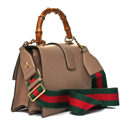 Gucci Calfskin Bamboo Web Medium Dionysus Top Handle Bag Camelia Bright Evergreen Hibiscus Red 3 of 10