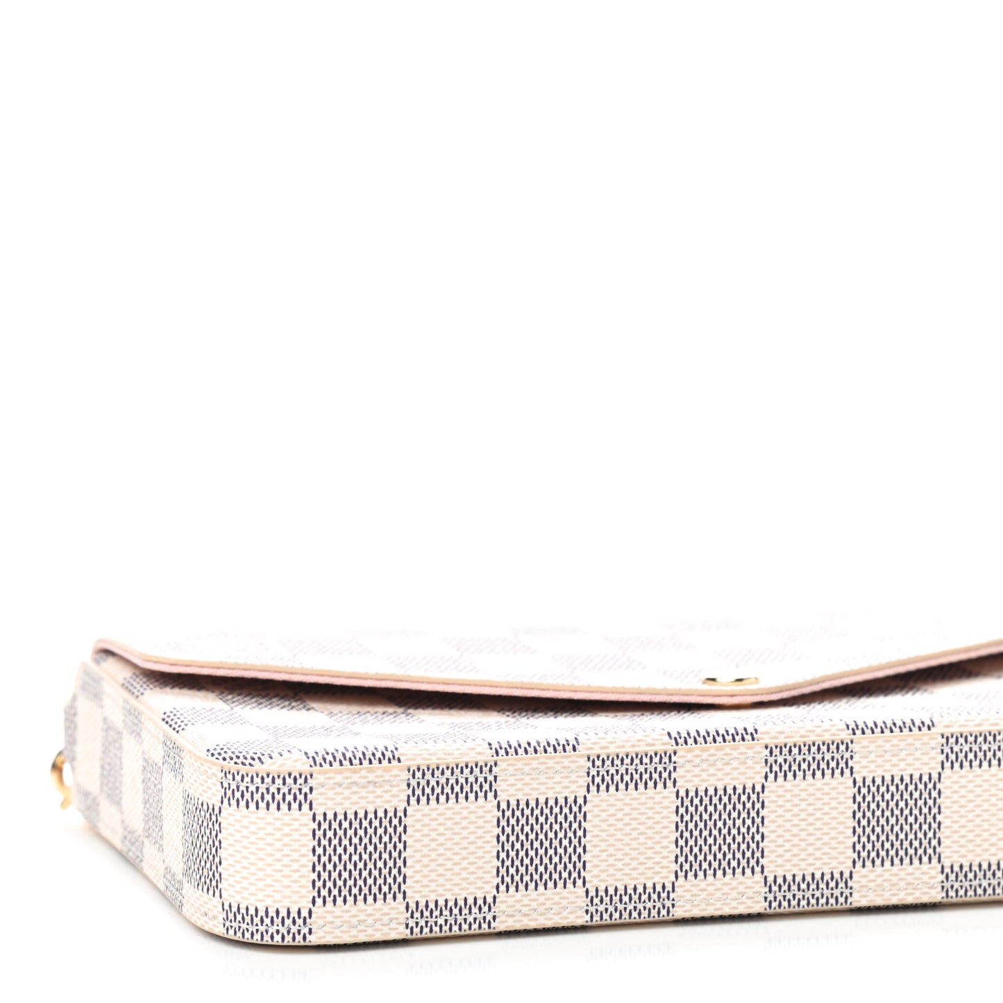 Damier Azur Pochette Felicie Chain Wallet Rose Ballerine