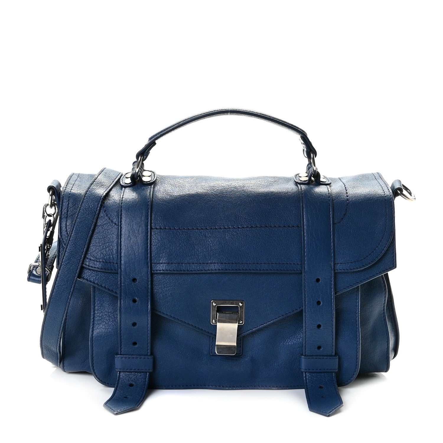 Proenza Schouler Lambskin Medium PS1 Satchel Navy 1 of 11