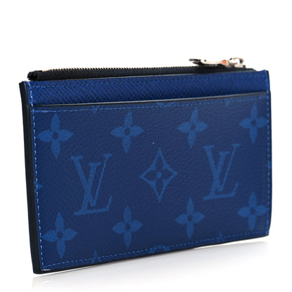 Louis Vuitton Monogram Taiga Coin Card Holder Cobalt 3 of 10