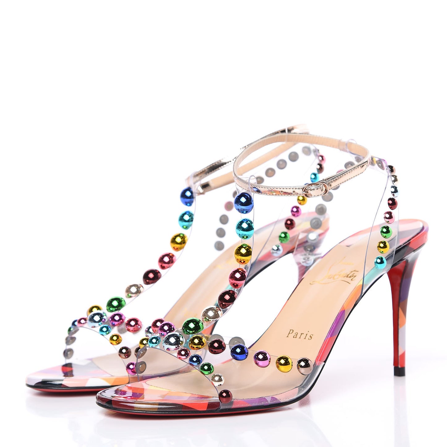 Patent PVC Ranimule 85 T-Strap Sandals 39 Multicolor