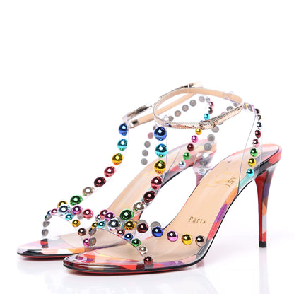 Christian Louboutin Patent PVC Ranimule 85 T-Strap Sandals 39 Multicolor 3 of 9