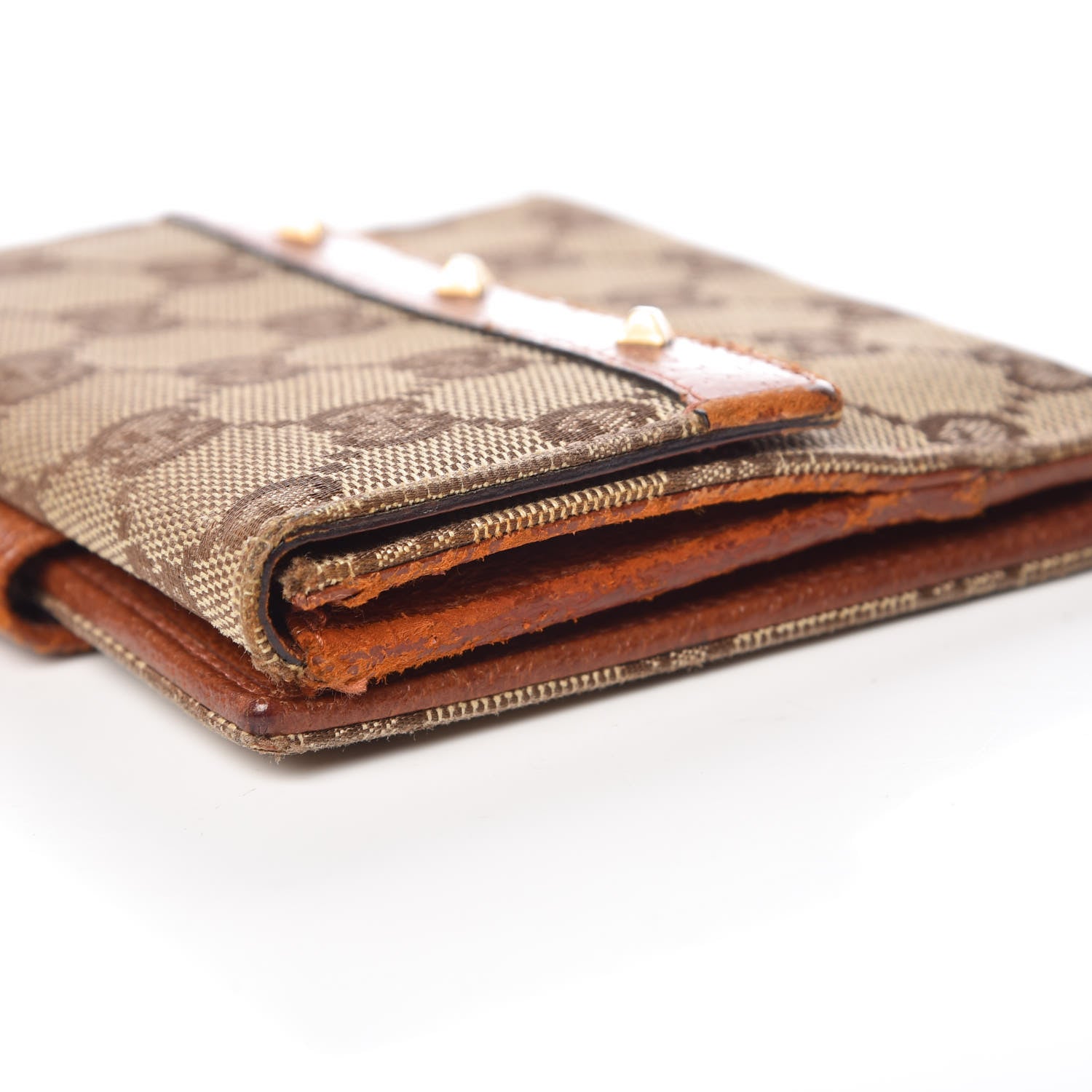 Gucci Monogram Studded French Flap Wallet Brown 11 of 12