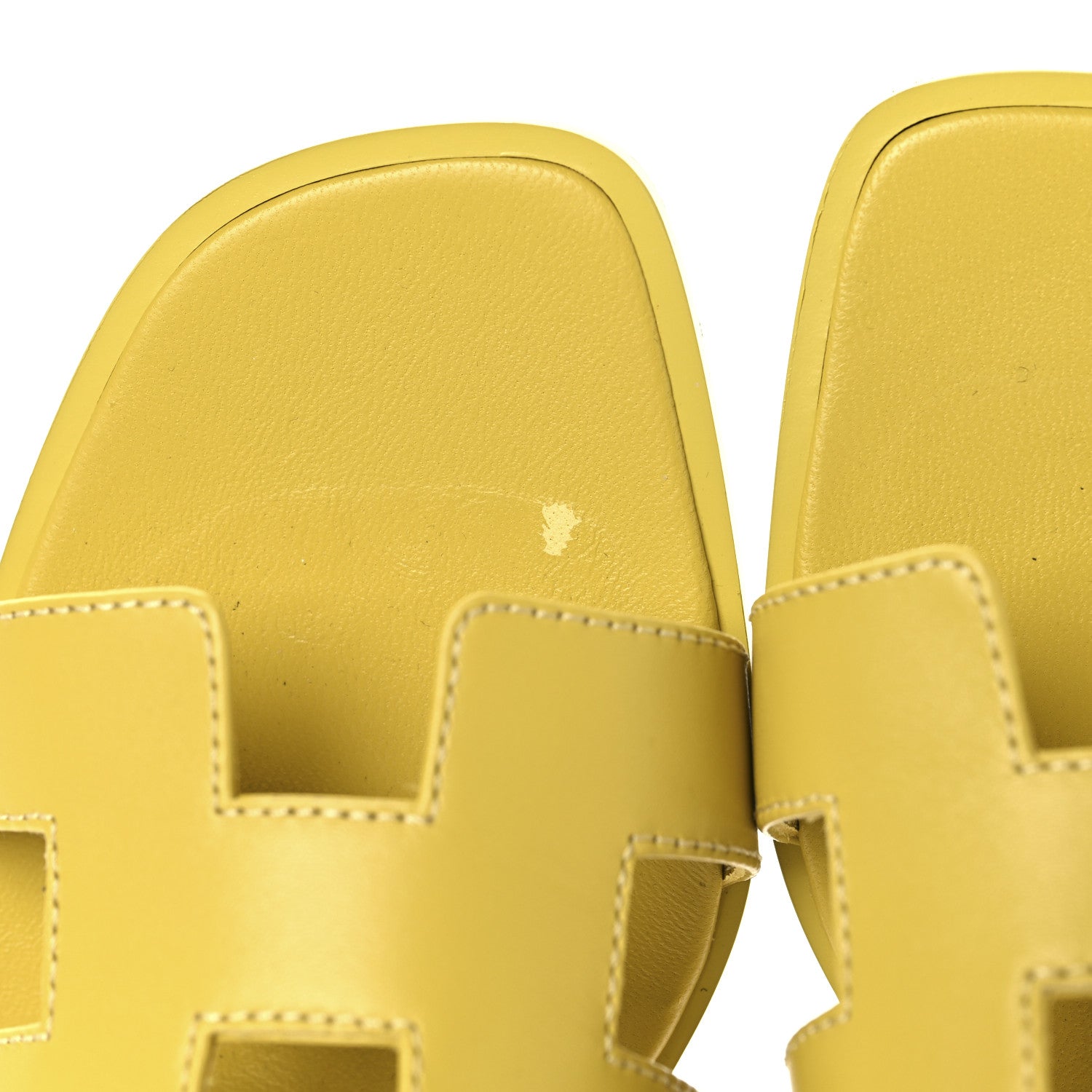 Hermes Box Calfskin Oran Sandals 36.5 Jaune Citron 10 of 10