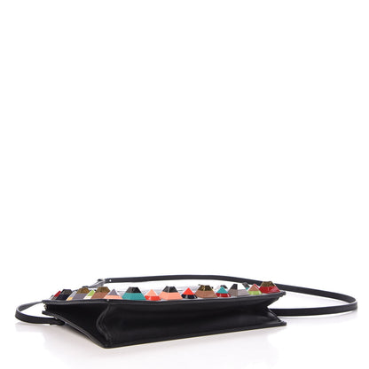 Fendi Vitello Dolce Studded Mini 2Jours Pouch Black Multicolor 12 of 15