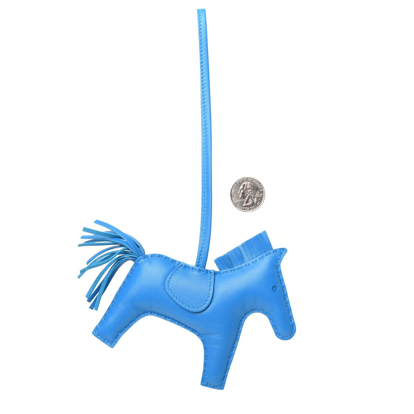 Milo Lambskin Grigri Rodeo Horse Bag Charm MM Bleu Zanzibar