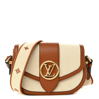 Louis Vuitton Canvas Smooth Calfskin LV Pont 9 Soft MM Caramel Brown 1 of 9